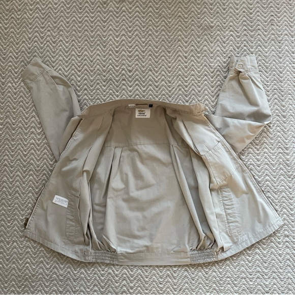 Vintage Izod Lacoste Harrington Jacket Men's Size XL Tan Beige Alligator Preppy - Picture 13 of 13